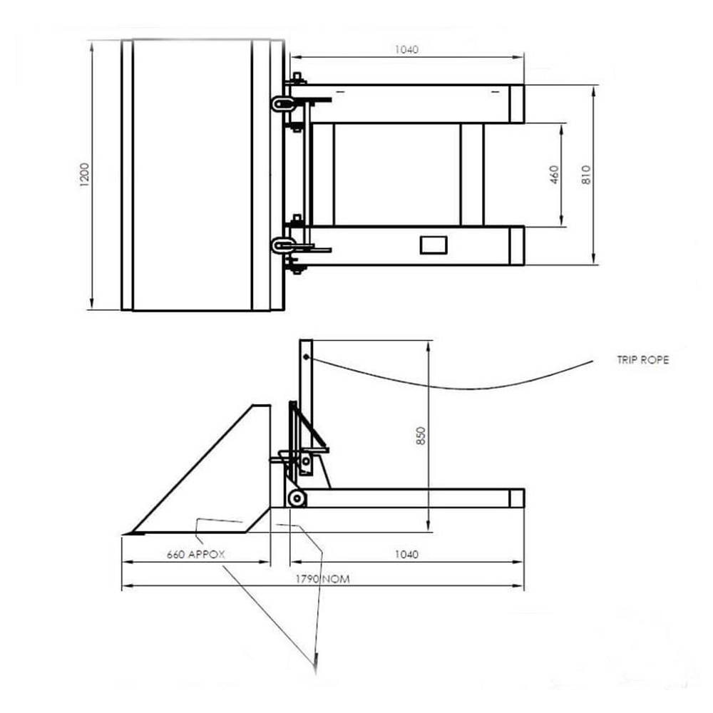 Baldi corong pembuangan forklift details